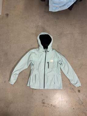 The North Face Girls' Warm Storm Waterproof Rain Jacket Mint Green - Size M